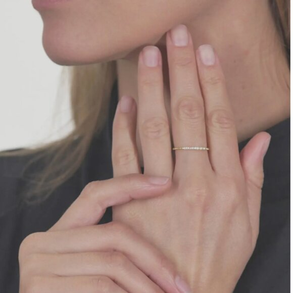 NORDSTROM Bony Levy Diamond & 18K Gold Bead Stacking Ring 6.5 - Picture 13 of 14